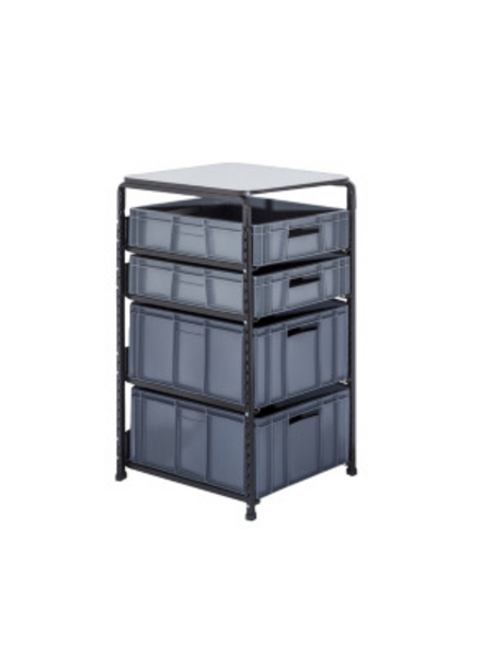 Mesa de Trabajo con Canastillas Cerradas