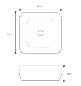 Lavamanos Cuadrado de Porcelana