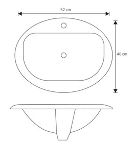Lavamanos de Empotrar Ovalado