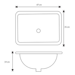 Lavamanos Rectangular Bajo Poner